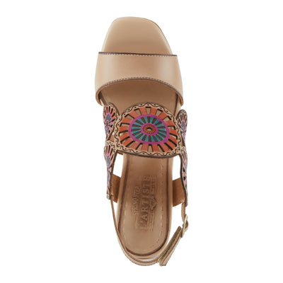 L'Artiste by Spring Step Women's Pinwheel Sandal, Beige, 9.5-10