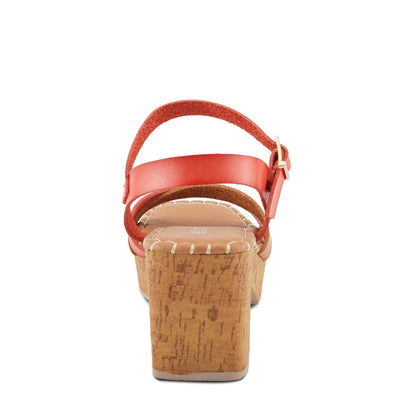 PATRIZIA Women's SANDRINE Quarter Strap Cork Platform Sandals Red Multi EU 38 / US 7.5-8