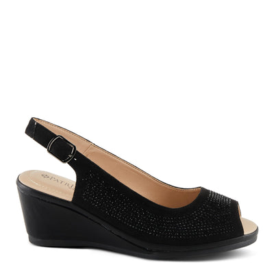 PATRIZIA Women's ADRIELLA Slingback Wedge Sandals Black EU 41 / US 9.5-10