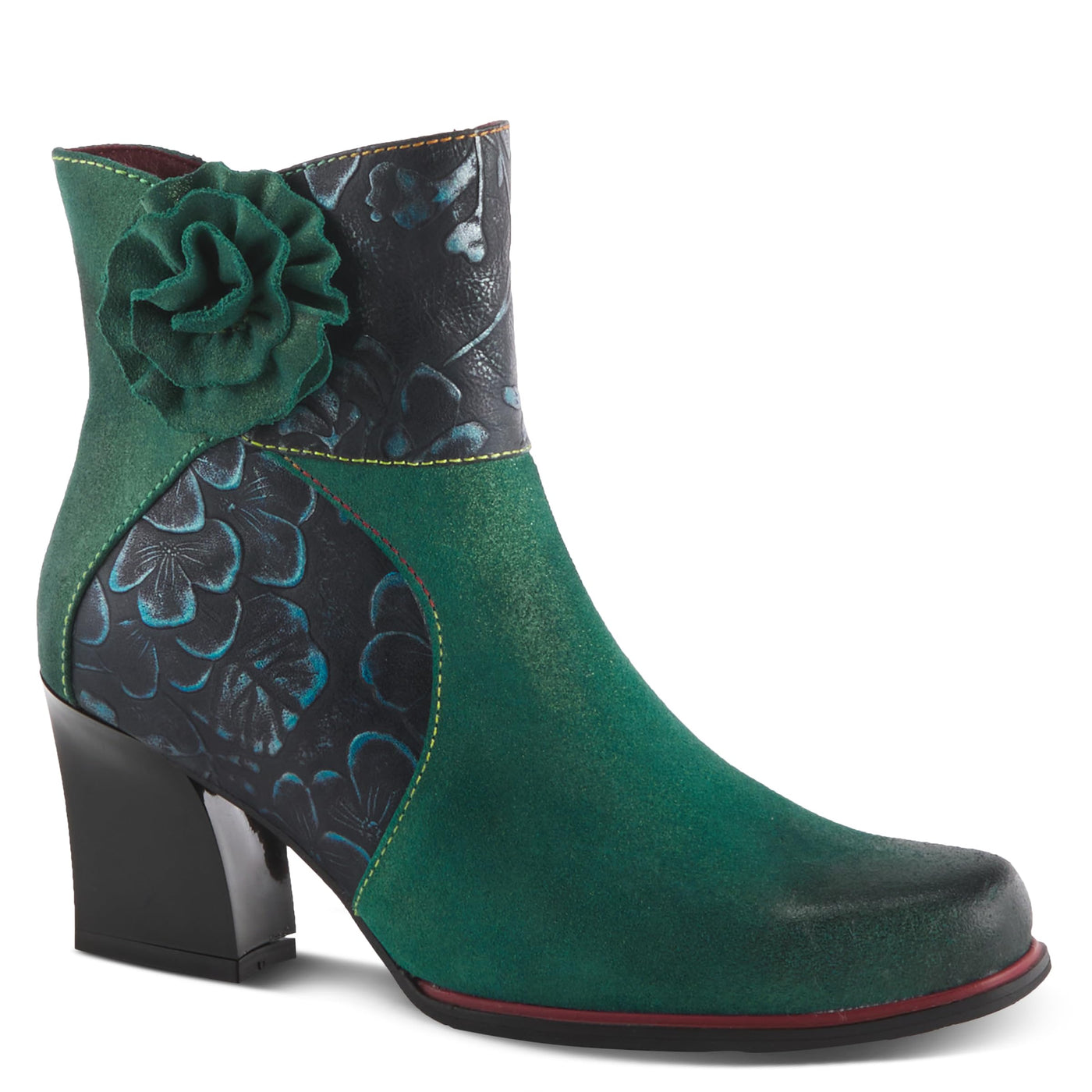 Spring Step L'Artiste Women's Zinna Leather Bootie Teal Multi EU 39 / US 8.5