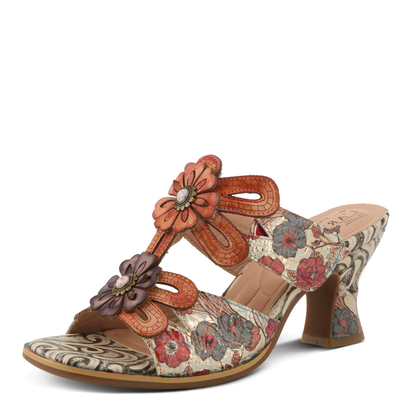 L'Artiste by Spring Step Women's Alania Sandal, Orange Multi, 7.5-8