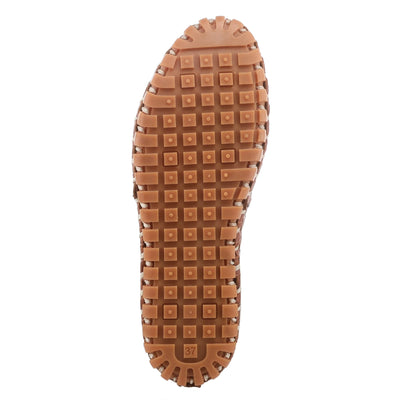 Spring Step Kathaleta-Croco Shoes for Women - Ladies Leather Booties with Rubber Outsole - Comfortable Slip-On Flat Shoes for Womens - Camel EU 39 / US 8.5