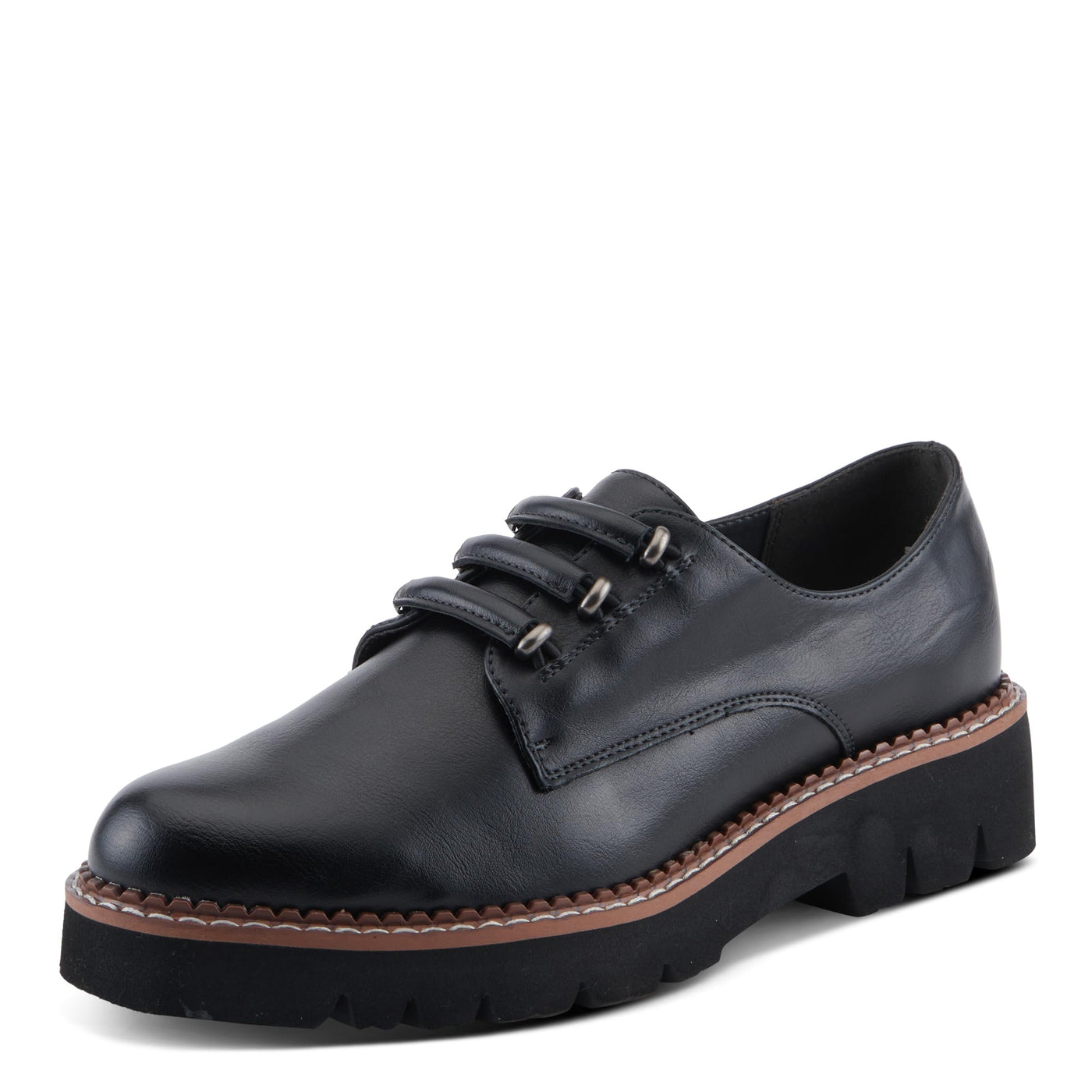 PATRIZIA Women's HAZELINA Oxfords with Burnished Finish, Elastic Laces, and Lightweight EVA Sole