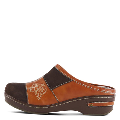 Spring Step L'Artiste Women's Woodside Leather Open Back Clog Camel Multi EU 37 / US 6.5-7