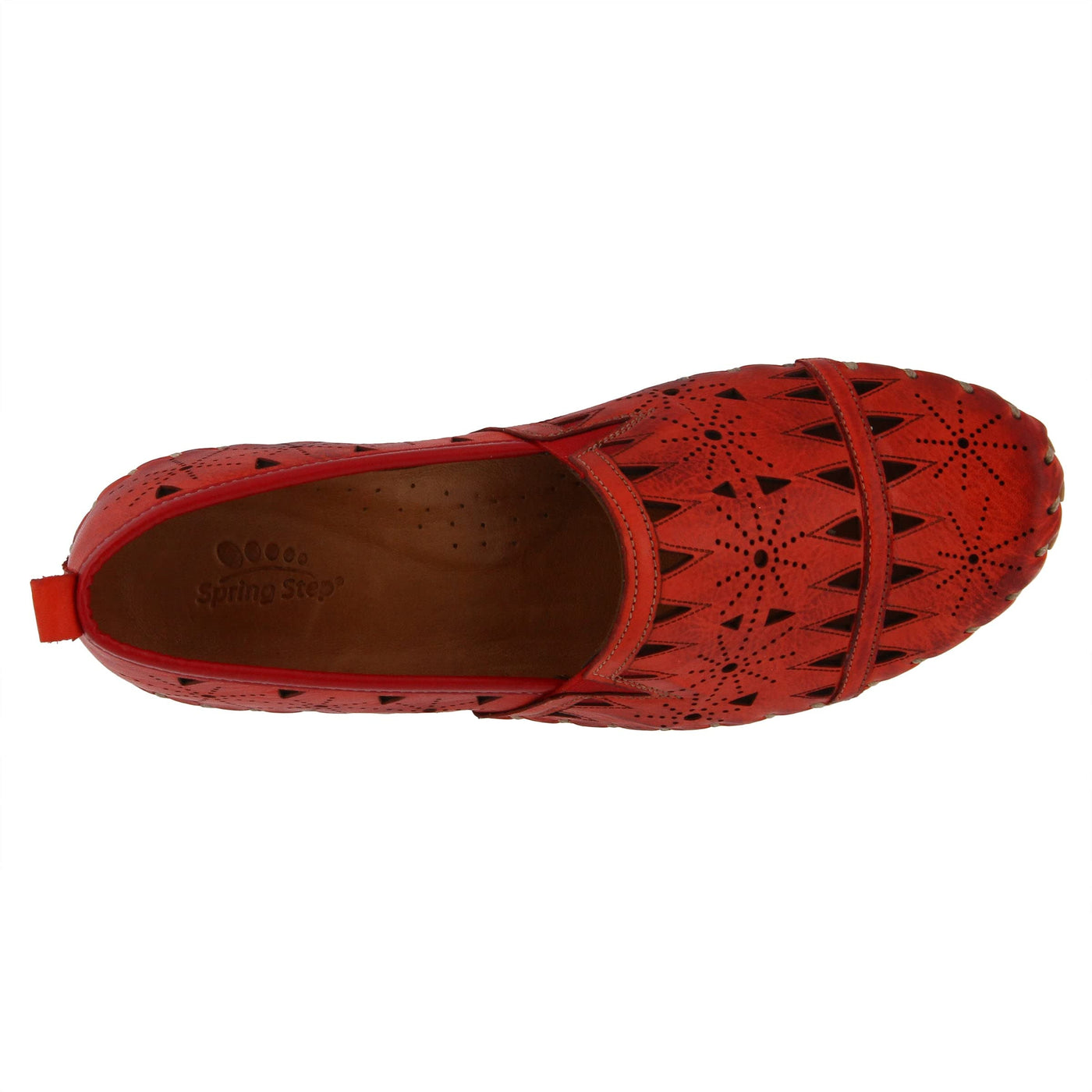 Spring Step Women's Leather Fusaro Loafer Shoe | Comfortable Slip-On Shoes with Rubber Outsole | Ladies Casual Walking Driving Loafers for Work | Red EU 42 / US 10.5-11