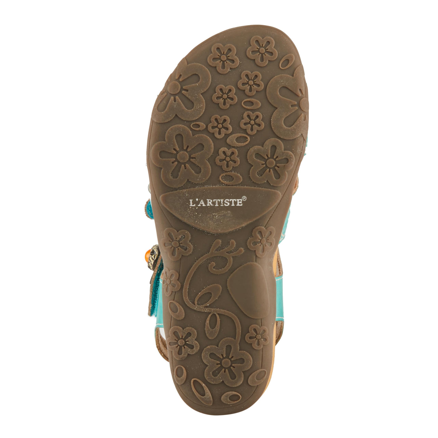 Spring Step L'Artiste Women's ACTIONETTA Artistic Sandals with Multiple Hook and Loop Closures Turquoise Multi EU 40 / US 9