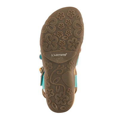 Spring Step L'Artiste Women's ACTIONETTA Artistic Sandals with Multiple Hook and Loop Closures Turquoise Multi EU 42 / US 10.5-11