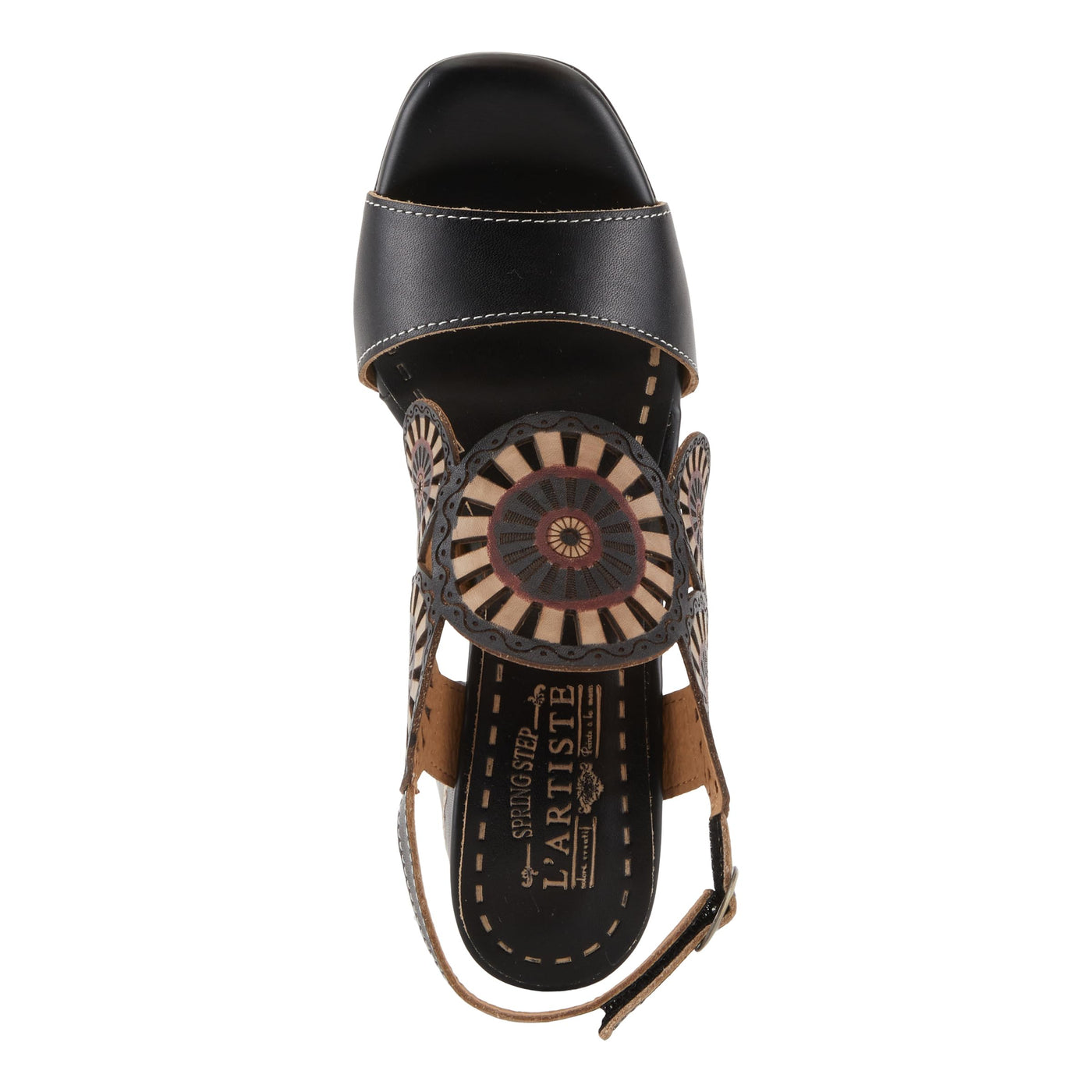 L'Artiste by Spring Step Women's Pinwheel Sandal, Black, 9