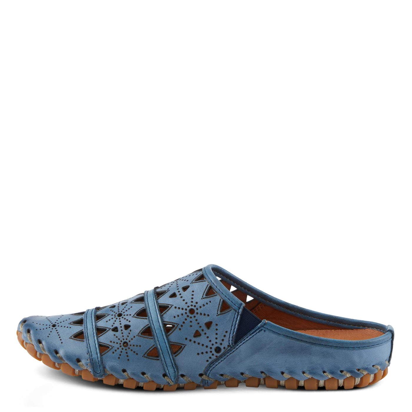 Spring Step Fusalide Slip-On Shoes for Womens - Comfortable Slip-On Shoes with Rubber Outsole - Casual Leather Clogs for Women - Blue EU 44 / US 12.5-13
