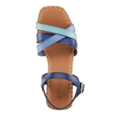 PATRIZIA Women's SANDRINE Quarter Strap Cork Platform Sandals Blue Multi EU 41 / US 9.5-10