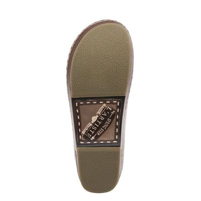 Spring Step L'Artiste Burbank Leather Clogs for Women | Designer Hand-Painted Slip-On Shoes | Ladies Casual Platform Clog