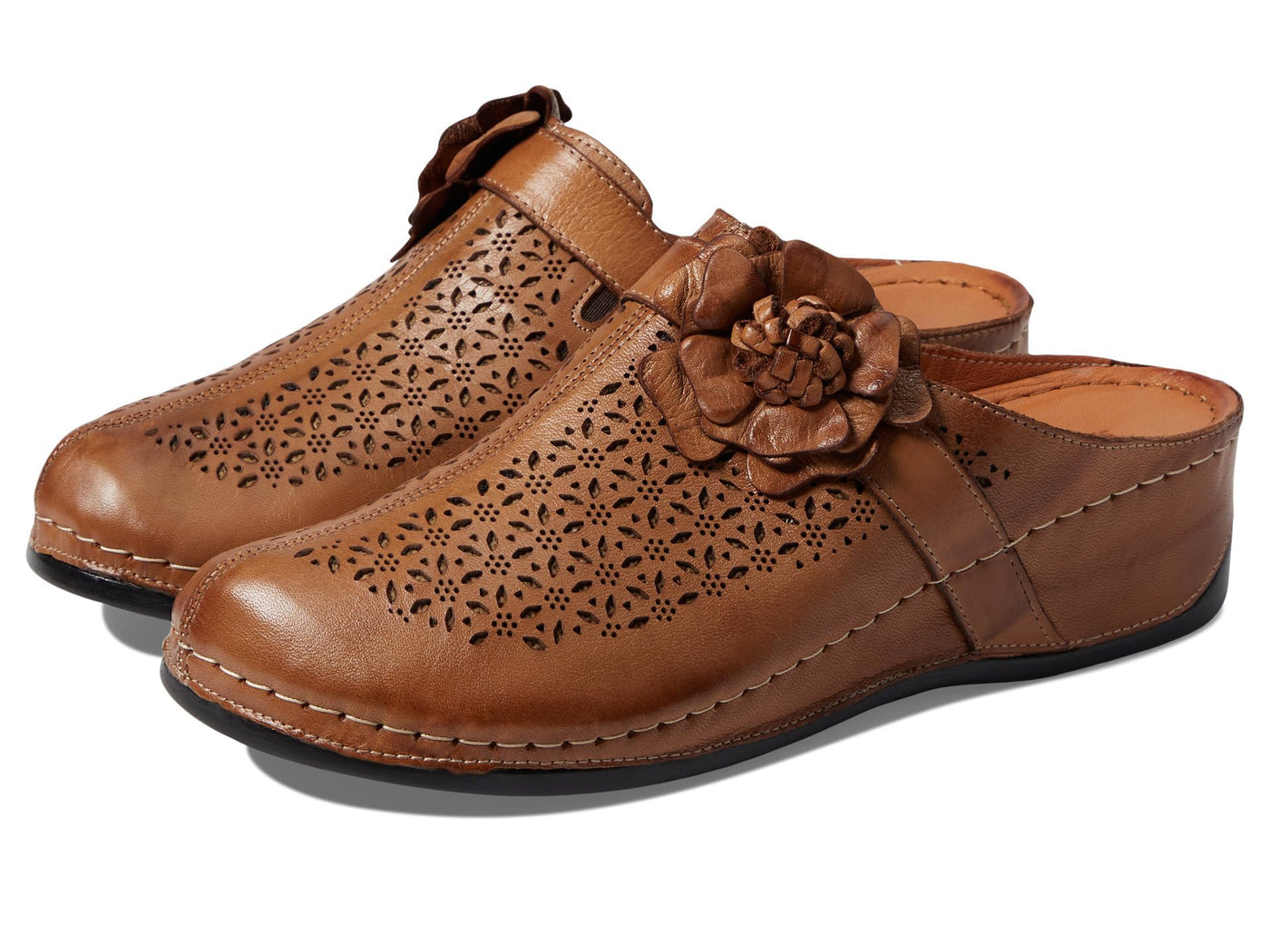 Spring Step Women's Lilybean Leather Clog Camel EU 37 / US 6.5-7