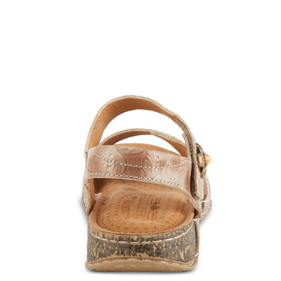 Spring Step L'Artiste Popular Sandals for Women - Ankle Strap Sandal with Hook & Loop - Hand Painted Ladies Sandals for Womens - Grey EU 35 / US 5