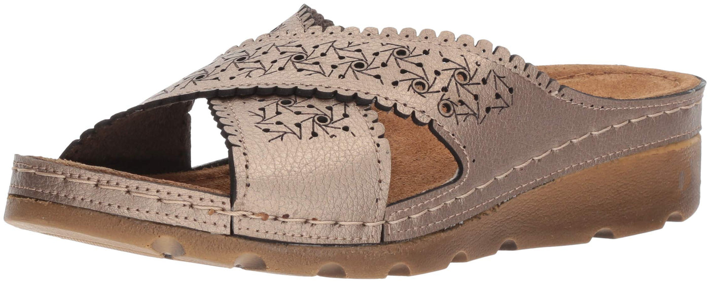 Flexus by Spring Step Women's Passat Slide Sandal, Pewter, 39 M EU (US 8.5 US)
