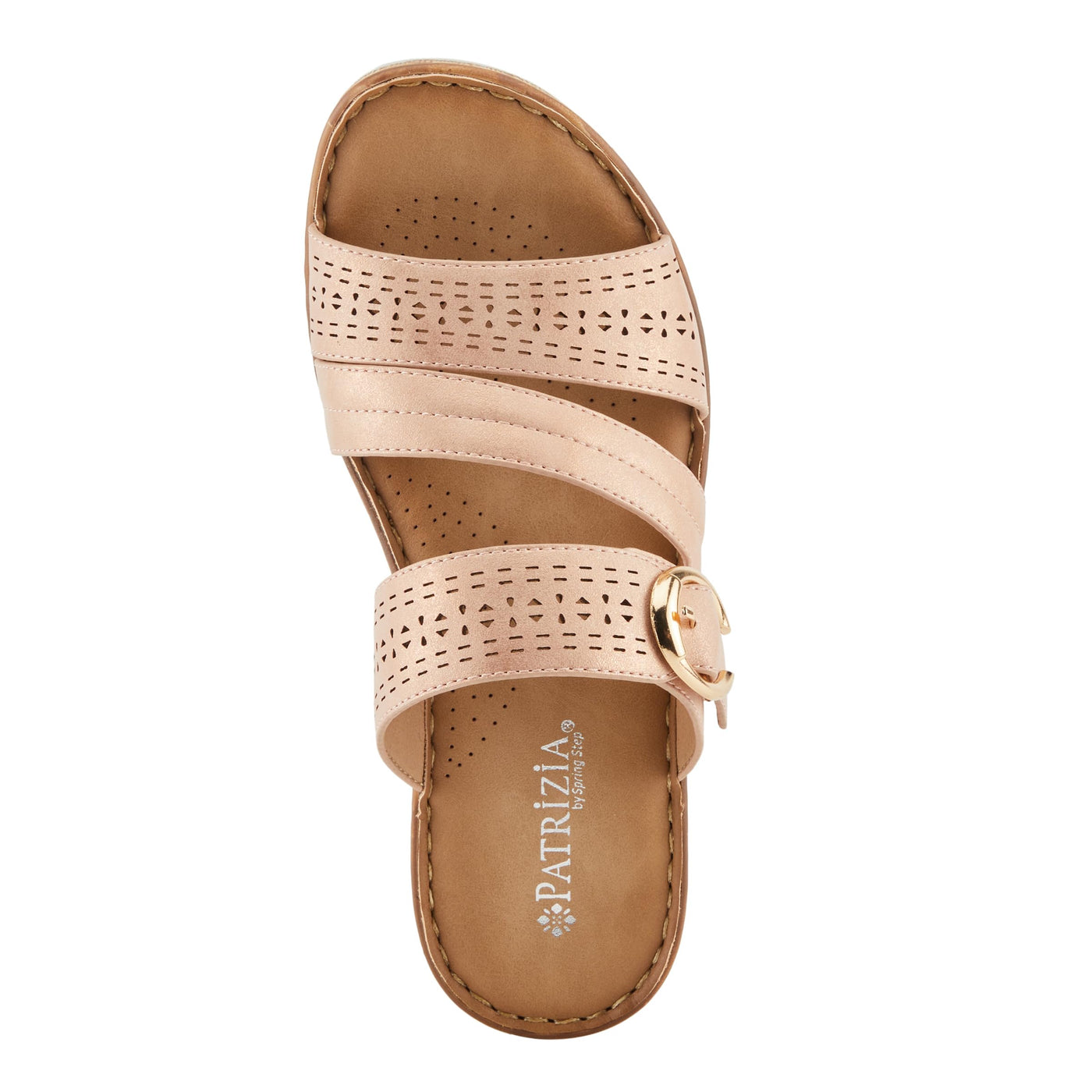 PATRIZIA Women's SHARONDA Asymmetrical Slide Wedge Sandals Blush Metallic EU 41 / US 9.5-10