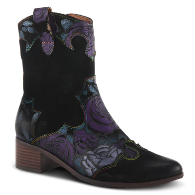 L'Artiste by Spring Step Women's Lady Luck Western Boot, Purple Multi Suede, 5