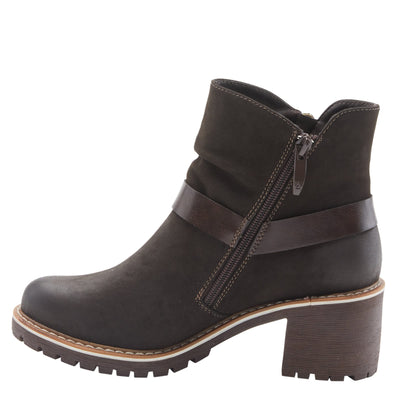 PATRIZIA Spring Step Firewood Booties for Women - Ladies Ankle Boots with Zipper Closure - Vegan Leather Womens Boots for Outdoor - Chocolate Brown EU 36 / US 5.5-6