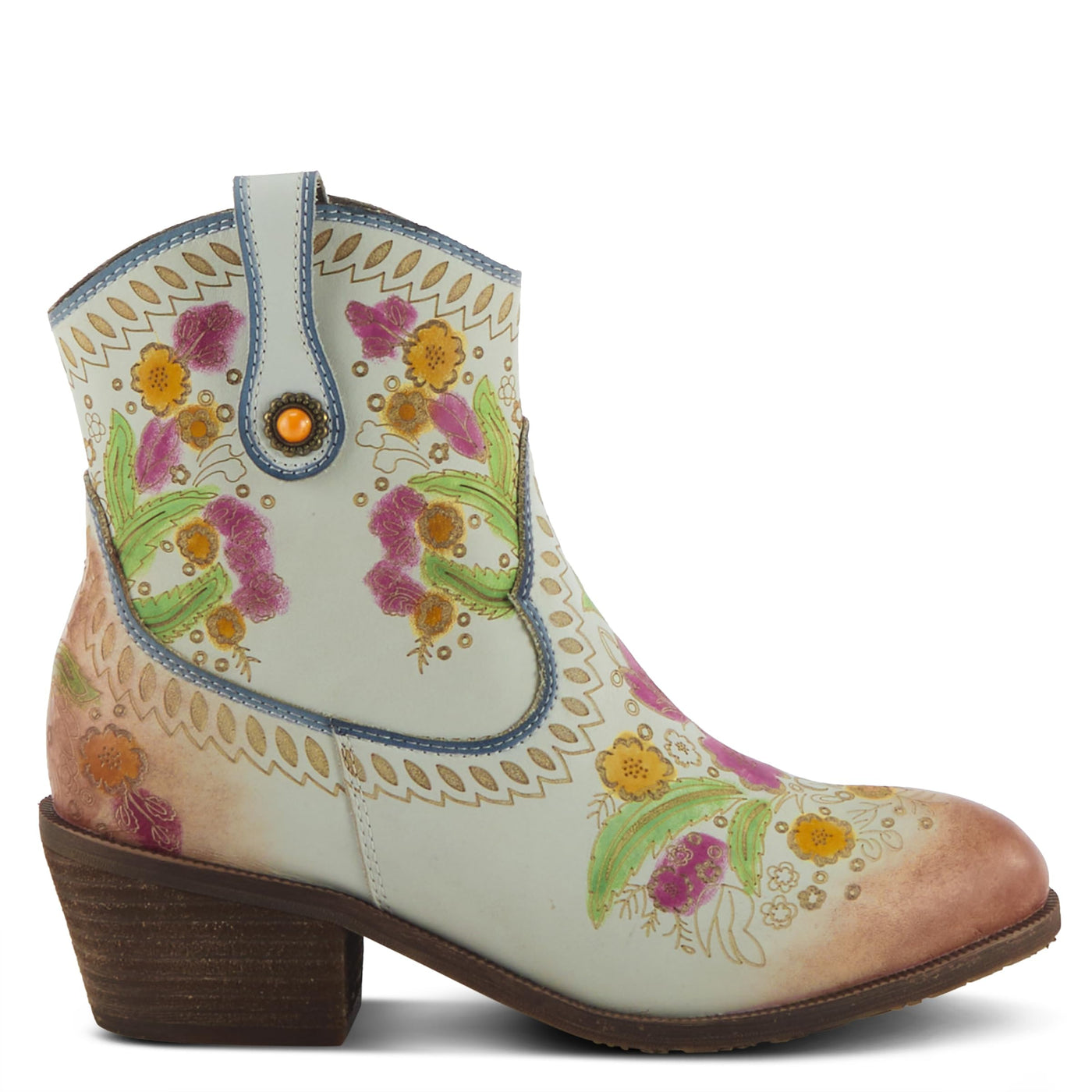 Spring Step L'Artiste Galop Boot for Womens - Ankle Boots with Inside Zipper Closure - Comfortable Western Ladies Boots for Outdoor - White EU 38 / US 7.5-8