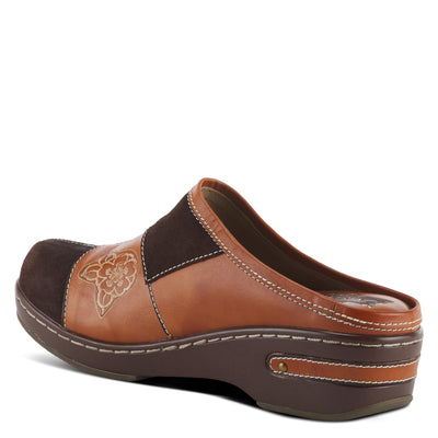 Spring Step L'Artiste Women's Woodside Leather Open Back Clog Camel Multi EU 37 / US 6.5-7