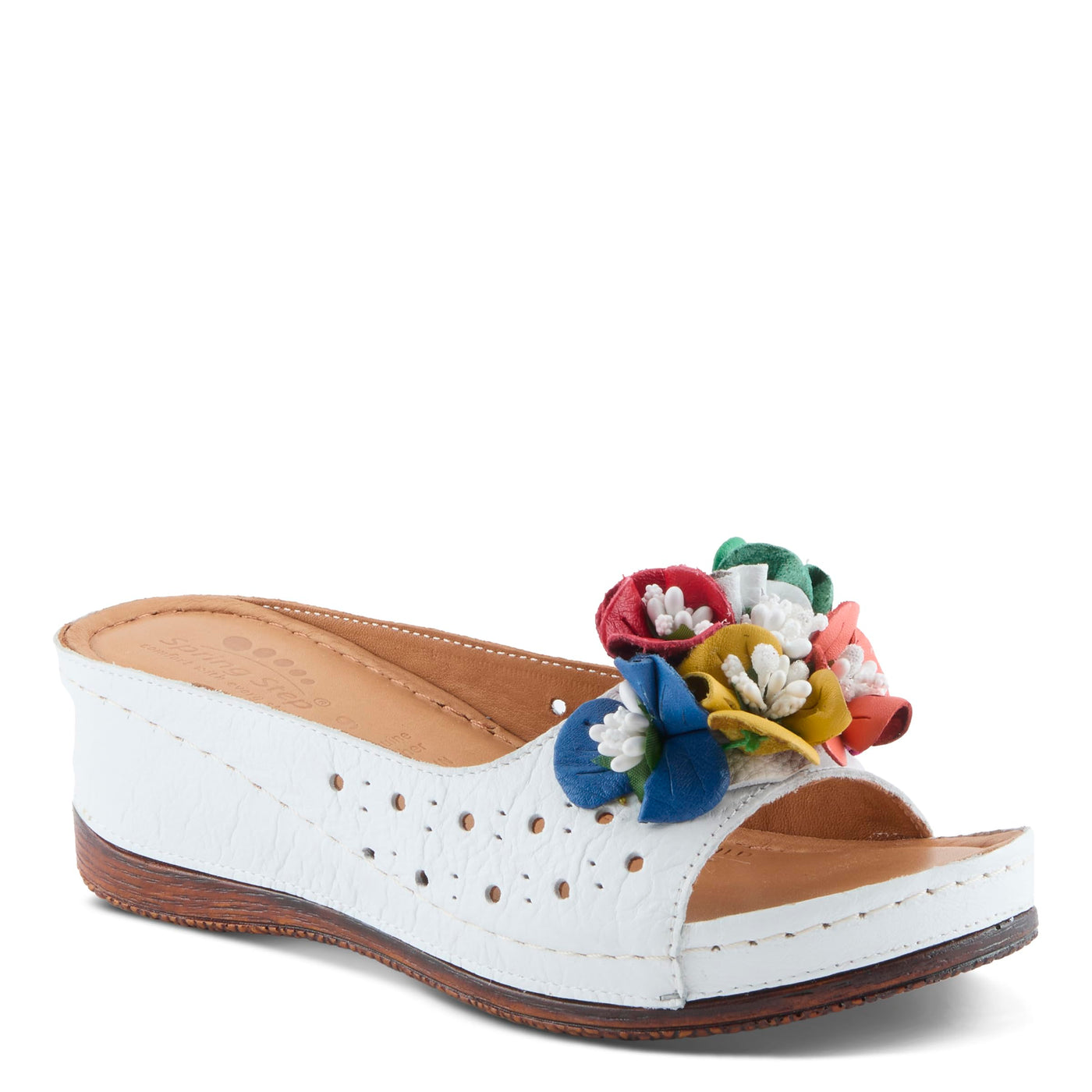 Spring Step Women's Flowerchild Slide Sandal White EU 37 / US 6.5-7