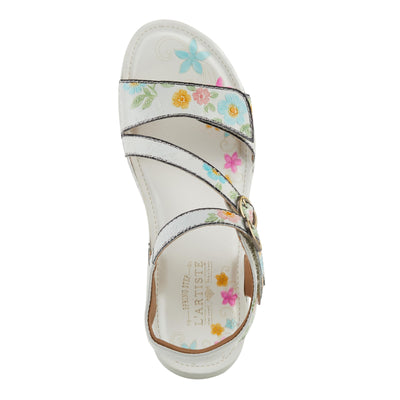 Spring Step L'Artiste Women's Anneka Hand-Painted Athleisure Sandals - Lightweight Floral Design with Adjustable Hook and Loop Closures