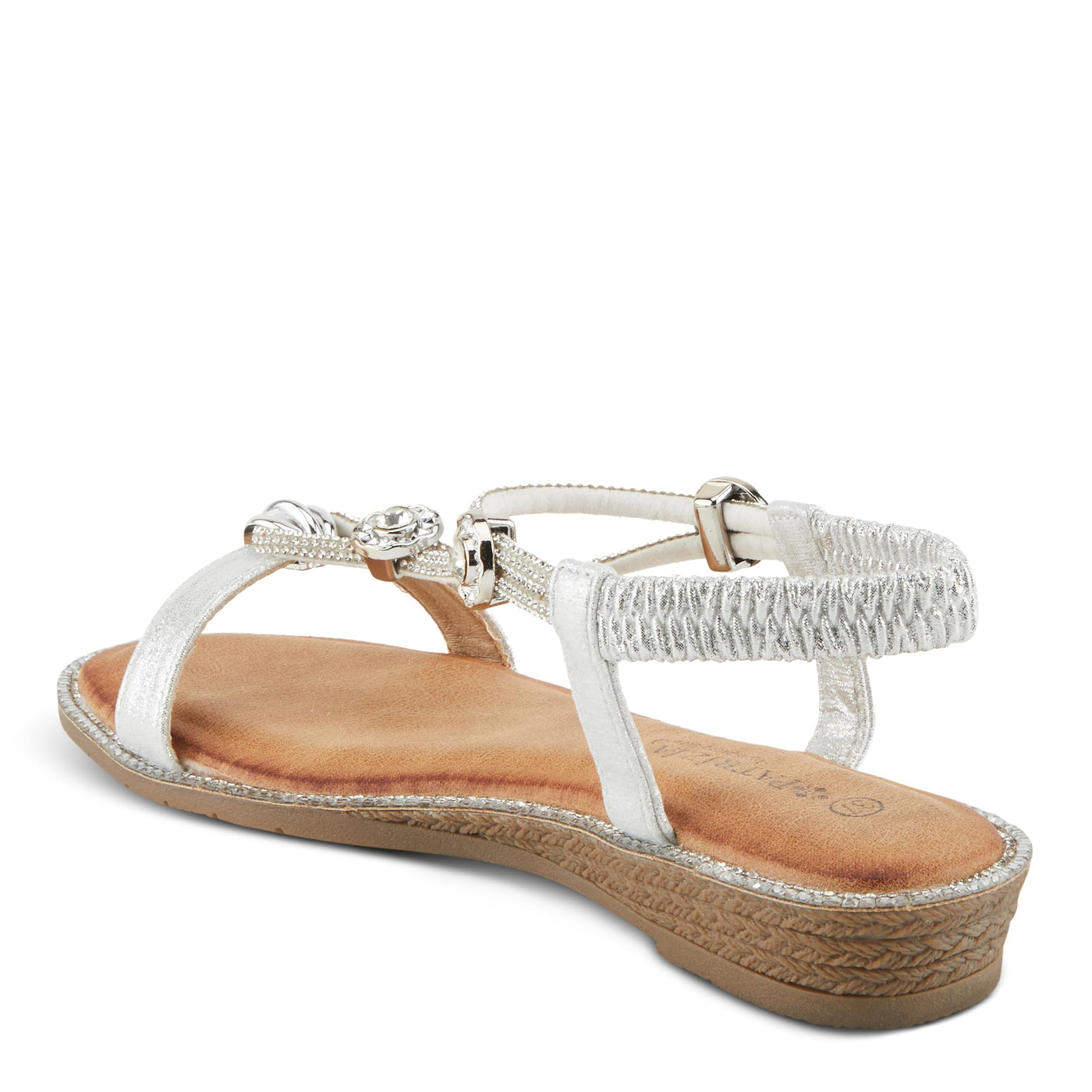 PATRIZIA Women's CHARMER T-Strap Flat Sandals Silver EU 41 / US 9.5-10