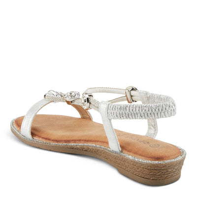 PATRIZIA Women's CHARMER T-Strap Flat Sandals Silver EU 41 / US 9.5-10