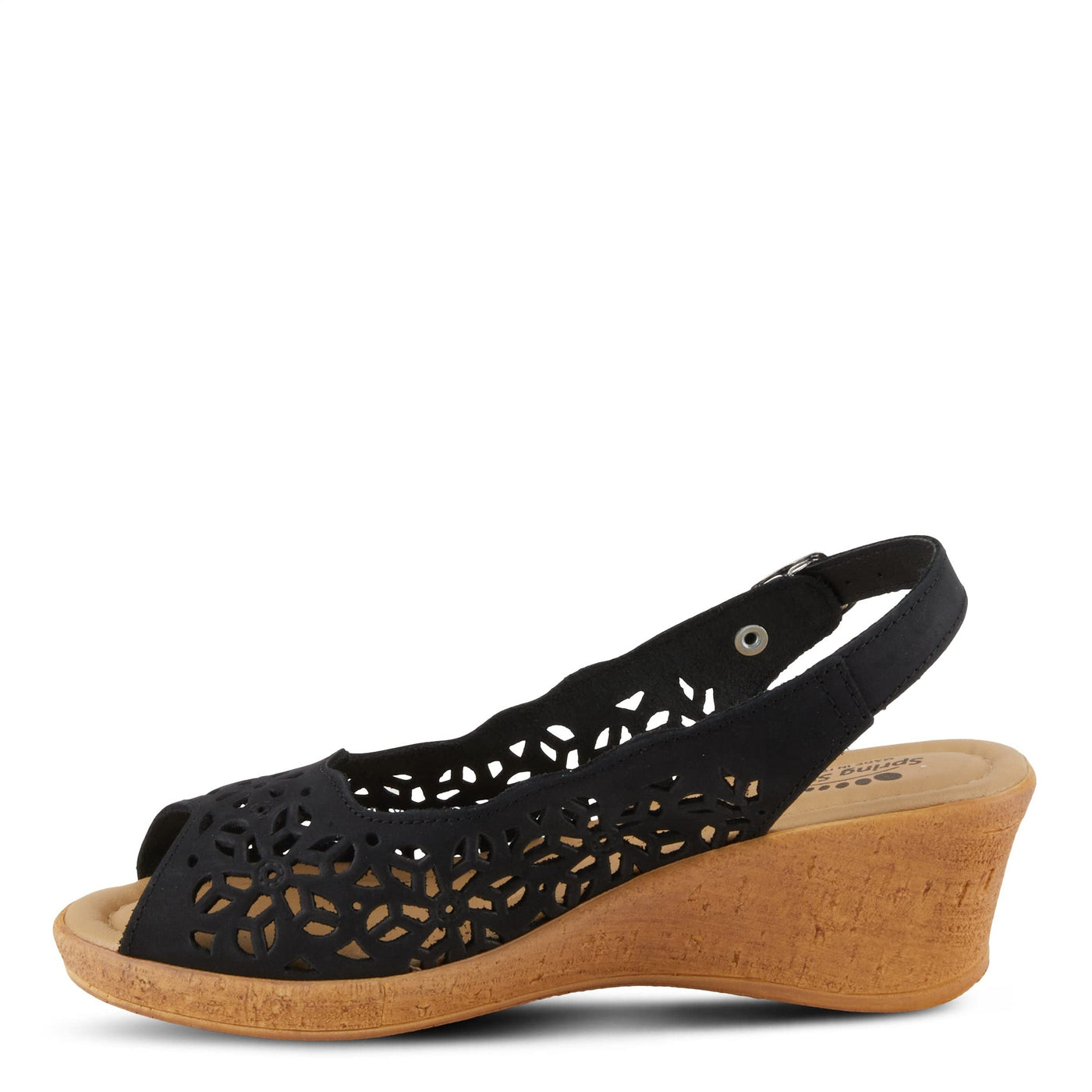 Spring Step Women's Footsie Slide Sandal Black Nubuck EU 37 / US 6.5-7