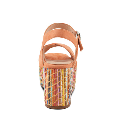 PATRIZIA Women's RAINBOWFUN Multicolor Quarter Strap Wedge Sandals Apricot EU 42 / US 10.5-11