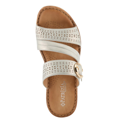 PATRIZIA Women's SHARONDA Asymmetrical Slide Wedge Sandals Silver EU 38 / US 7.5-8