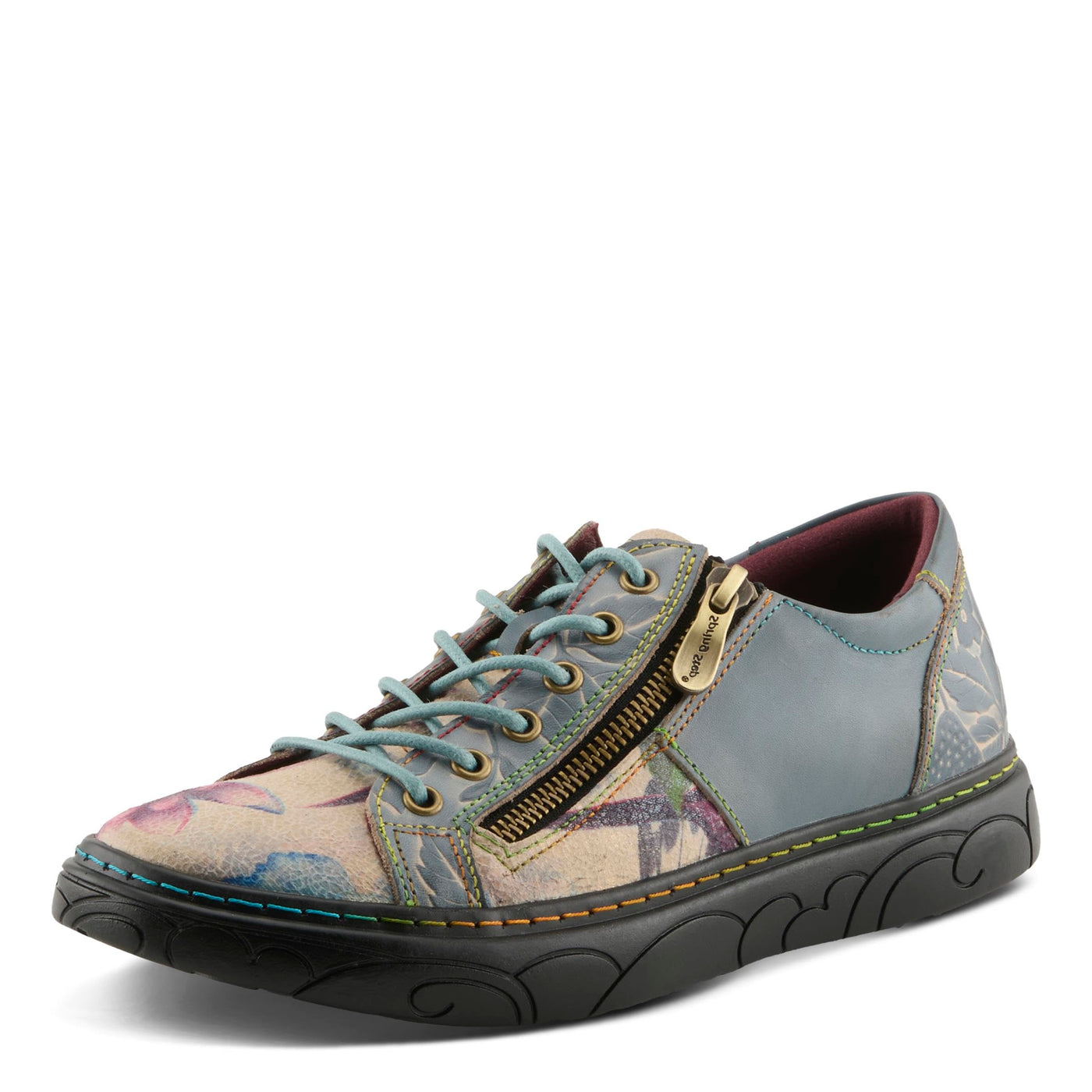 Spring Step L`Artiste Women's Danli-Bloom Sneaker Blue Multi EU 37 / US 6.5-7