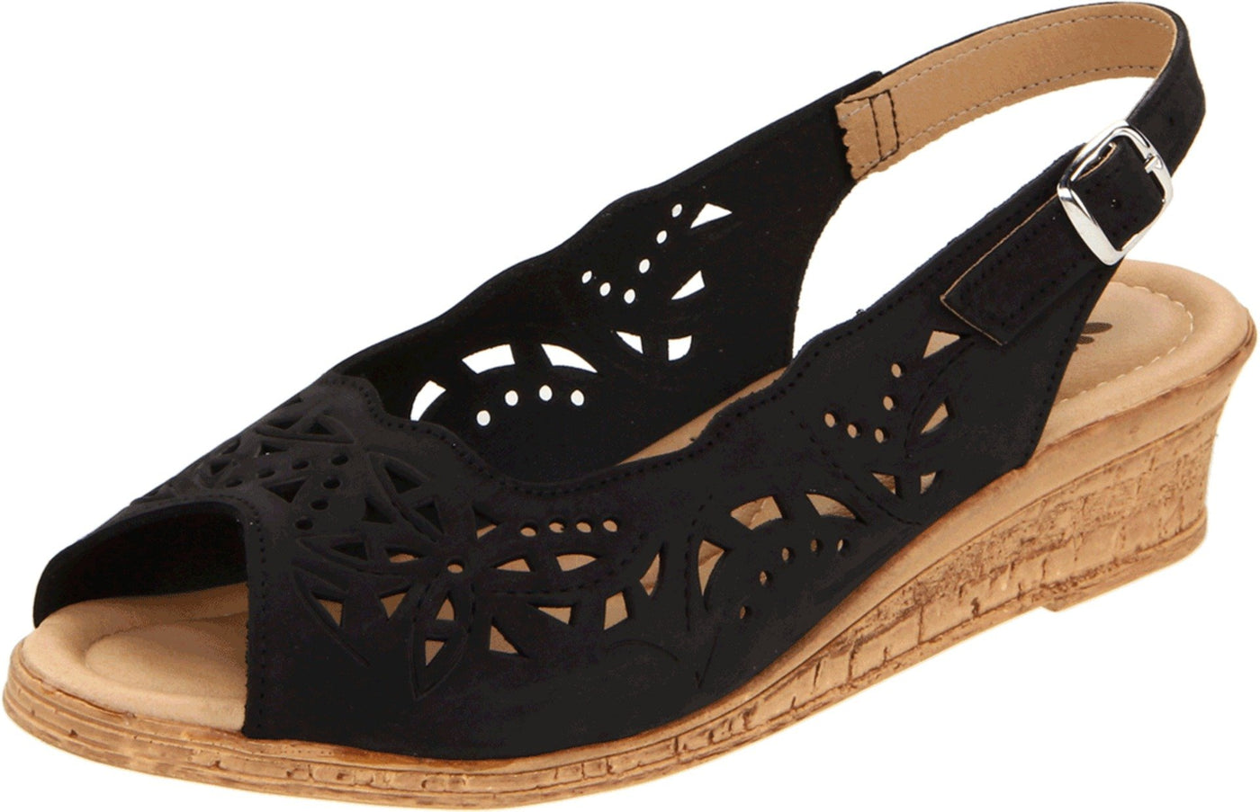 Spring Step Women's Orella Slingback Sandal,Black Nubuck,36 EU/5.5 - 6 M US