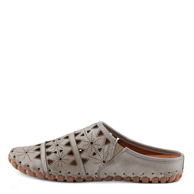 Spring Step Fusalide Slip-On Shoes for Womens - Comfortable Slip-On Shoes with Rubber Outsole - Casual Leather Clogs for Women - Grey EU 37 / US 6.5-7
