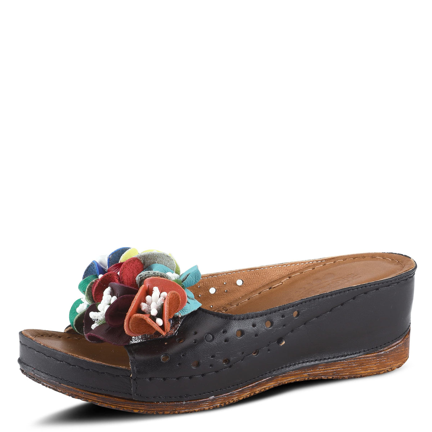 Spring Step Women's Flowerchild Slide Sandal Black EU 41 / US 9.5-10