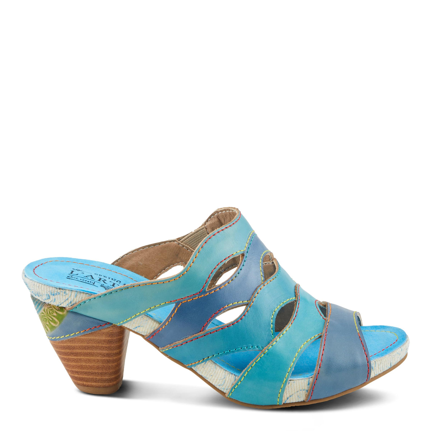 L'Artiste by Spring Step Women's Pita Sandal, Turquoise Multi, 8.5
