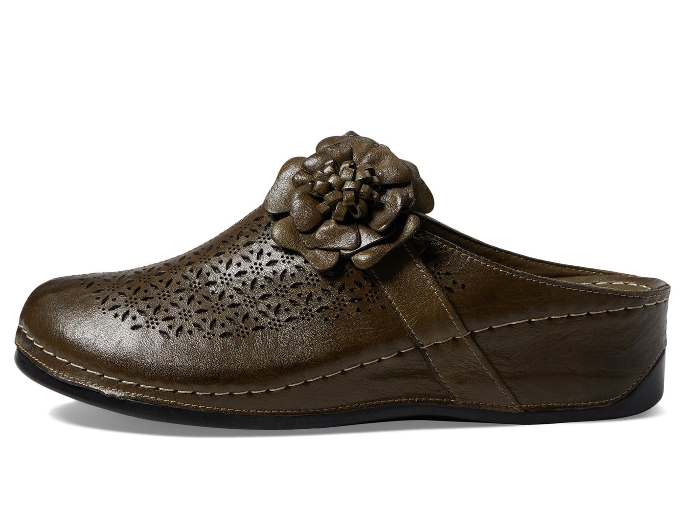 Spring Step Women's Lilybean Leather Clog Olive Green EU 42 / US 10.5-11