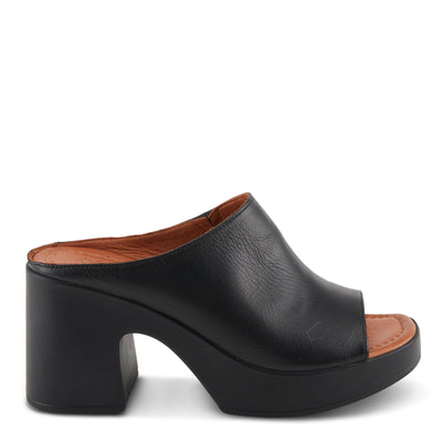 Spring Step NIKAYON Women's Blocked Heeled Mules with Genuine Leather Upper Black EU 41 / US 9.5-10