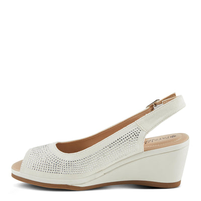 PATRIZIA Women's ADRIELLA Slingback Wedge Sandals White EU 38 / US 7.5-8
