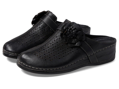 Spring Step Women's Lilybean Leather Clog Black EU 36 / US 5.5-6