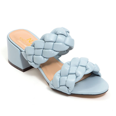 Ninety Union Twist Twisted Tow Band Low Heel Slide Sandal, Blue, 5
