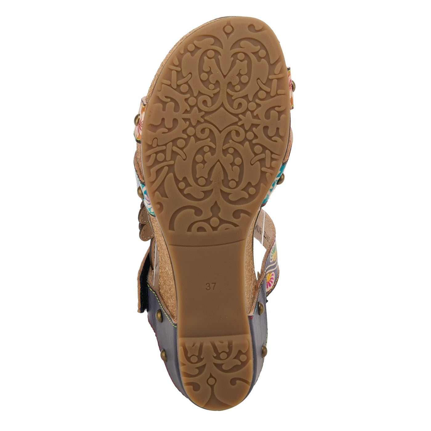 Spring Step L'Artiste Women's Delight Slide Sandals | Adjustable Hook & Loop Straps, Lightweight Designer Sandals for Women Navy Multi EU 41 / US 9.5-10