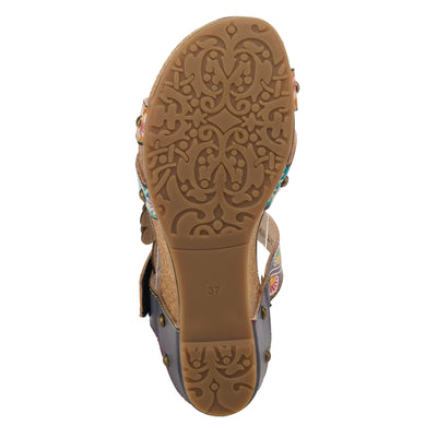 Spring Step L'Artiste Women's Delight Slide Sandals | Adjustable Hook & Loop Straps, Lightweight Designer Sandals for Women Navy Multi EU 41 / US 9.5-10