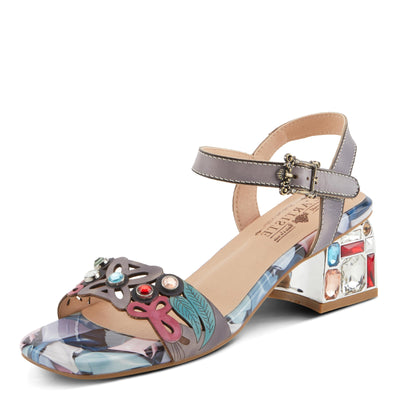 Spring Step L'Artiste Women's ILUMINADA Jewel Heel Sandals - Sparkling Glamour and Sophisticated Comfort Grey Multi EU 40 / US 9