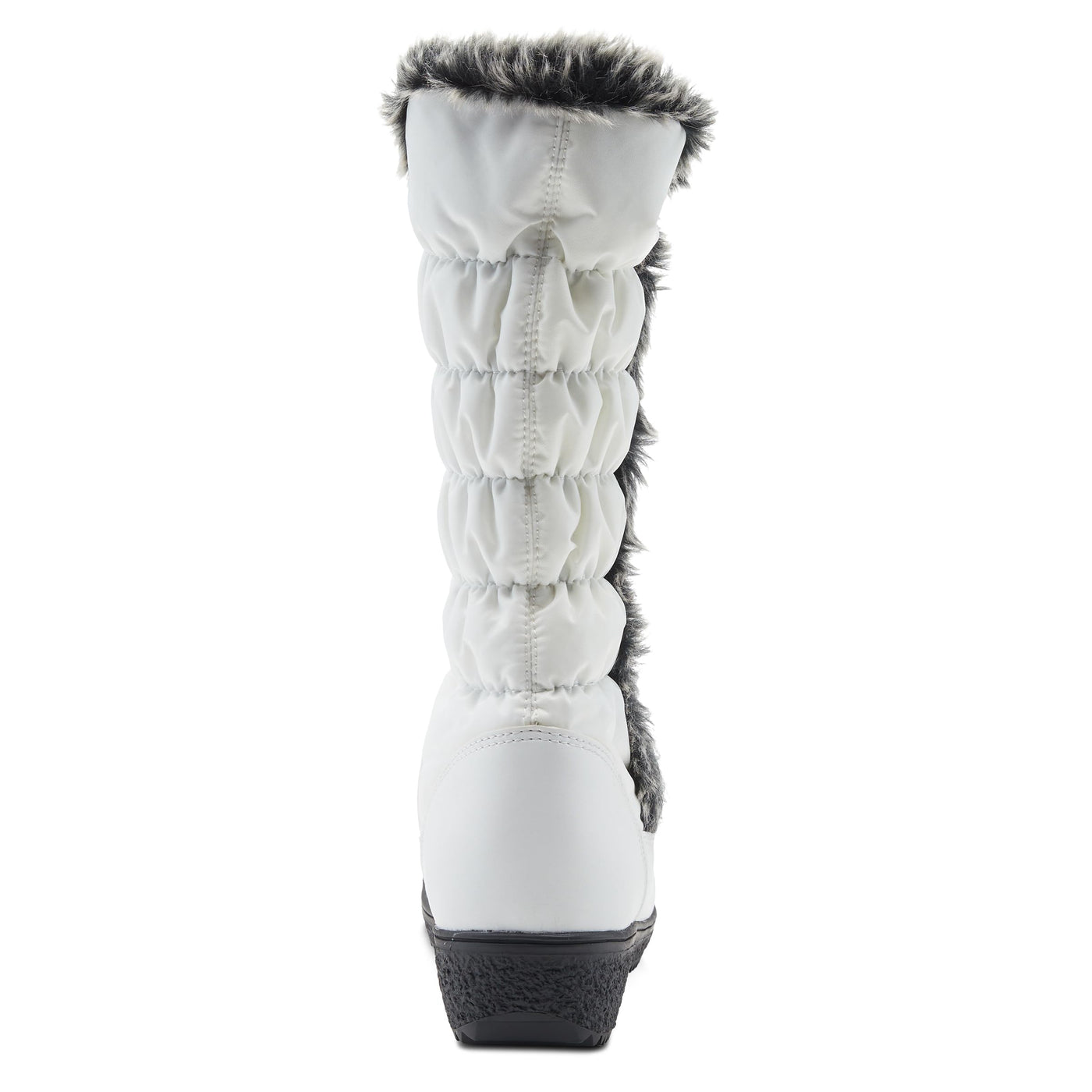 Flexus Spring Step Citywalk Tall Waterproof Winter Boots for Women - Ladies Snow Boots with Cozy Nylon & Faux Fur Lining - Women's Mid-Calf Boots with Zipper Closure - White US 9.5-10