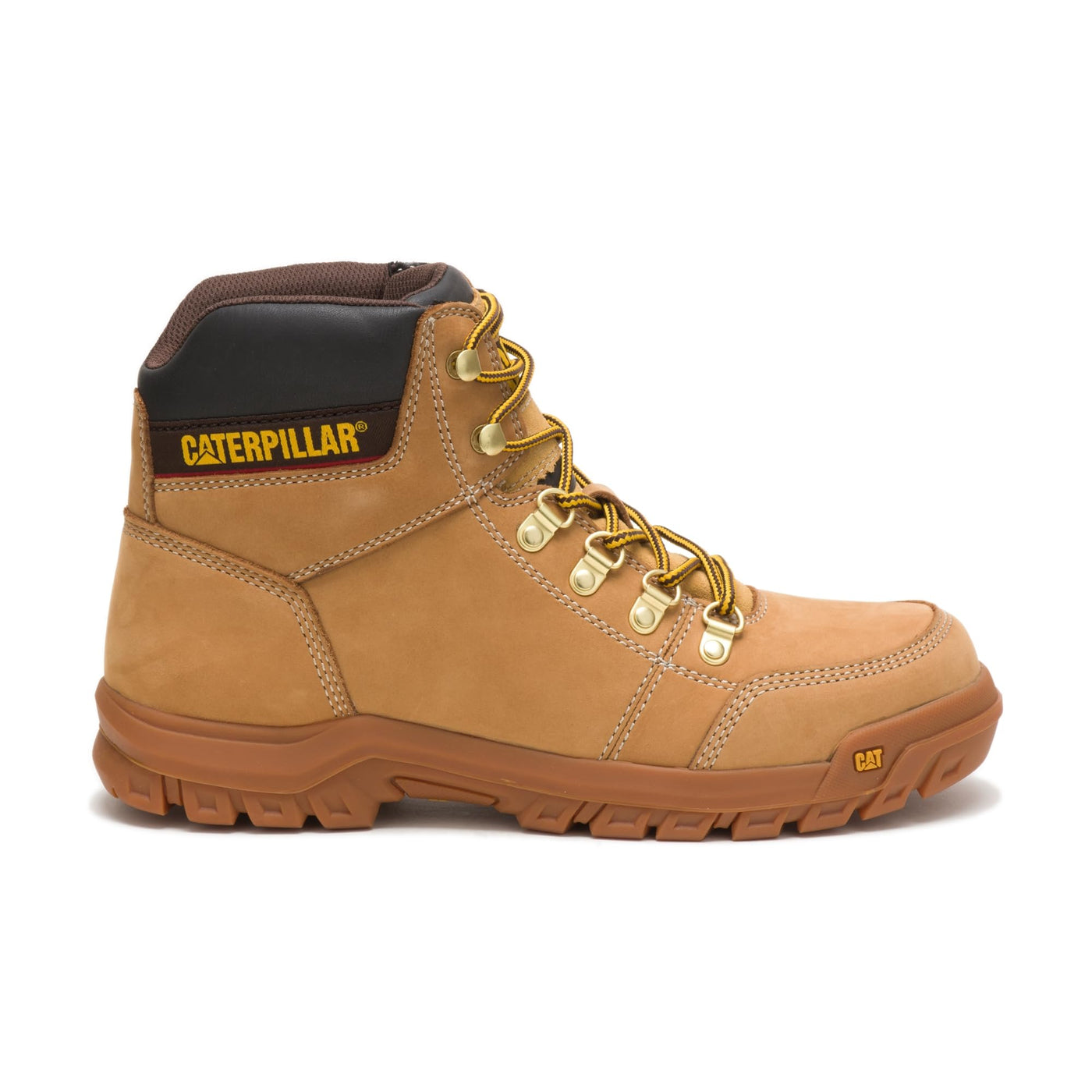 Cat Footwear Men's Outline Soft Toe Work Boot, Honey, 9.5