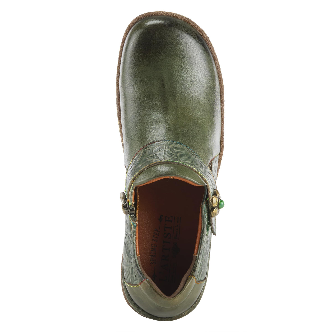 Spring Step L'Artiste Women's Gyarados Leather Slipper Olive Multi EU 35 / US 5