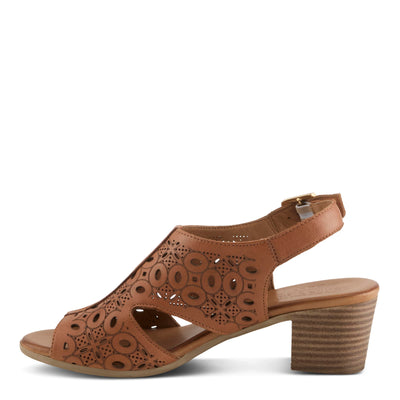 Spring Step Kovach Women's Leather Sandals – Sandals for Women with Premium Buttery Leather, Perforated Design, Buckle Closure, Comfort Footbed Camel, 7.5-8