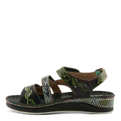 L�Artiste by Spring Step Women's Sumacah-bm Slide Sandal, Black/Multi, 38 EU/7.5-8 M US