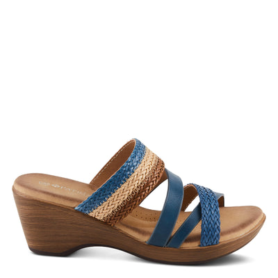PATRIZIA Women's MAHINA Cross-Strapped Wedge Sandals Blue Multi EU 39 / US 8.5