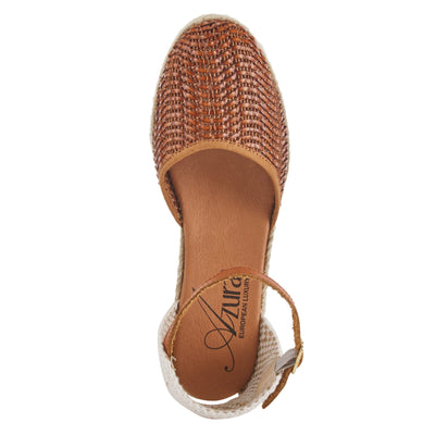 Azura Women's Lia Wedge Sandal Beige EU 40 / US 9